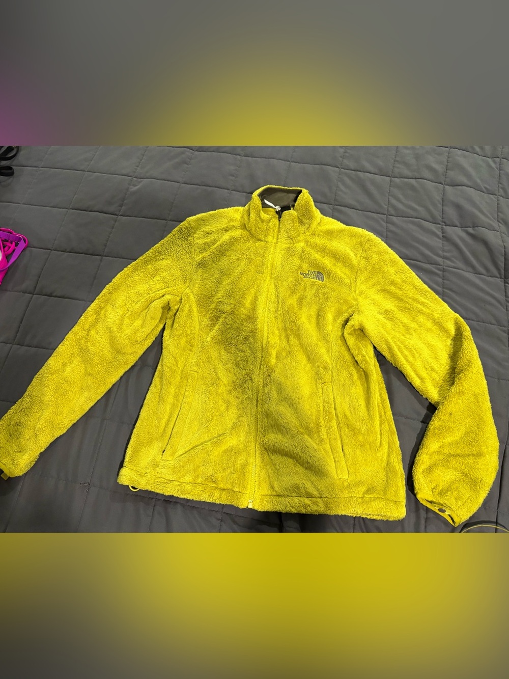 Women’s The North Face zip up fury fuzzy  fleece jacket sz medium